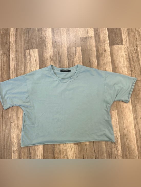 Carpetcom Tops - Boxy Cropped Tee in Pale Blue by Cotton On